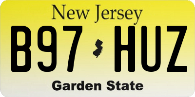 NJ license plate B97HUZ