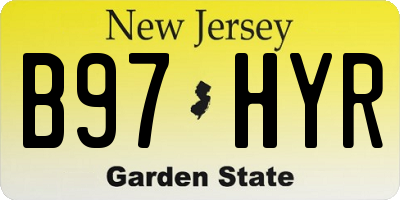 NJ license plate B97HYR