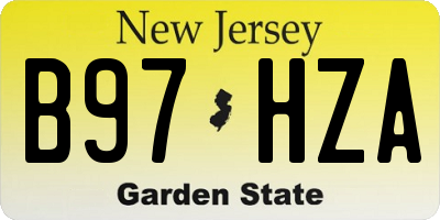 NJ license plate B97HZA