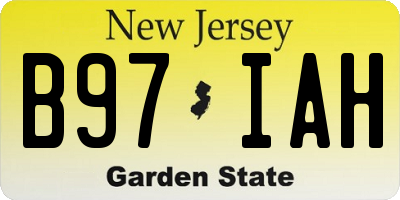 NJ license plate B97IAH