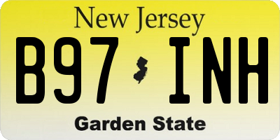 NJ license plate B97INH