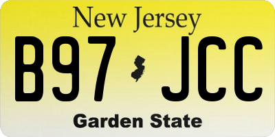 NJ license plate B97JCC