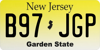 NJ license plate B97JGP