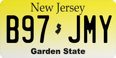 NJ license plate B97JMY