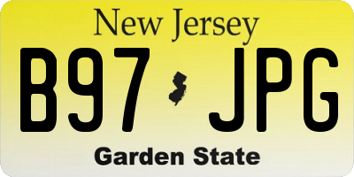 NJ license plate B97JPG