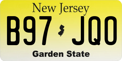 NJ license plate B97JQO