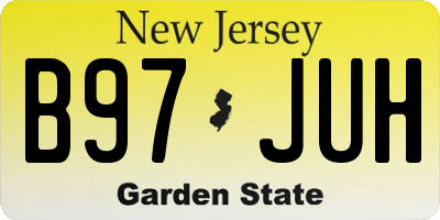 NJ license plate B97JUH
