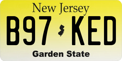 NJ license plate B97KED