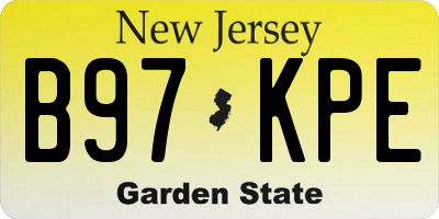 NJ license plate B97KPE