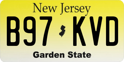 NJ license plate B97KVD