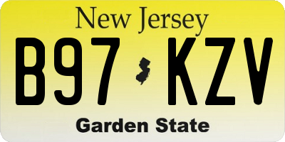 NJ license plate B97KZV