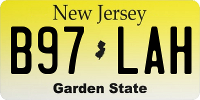 NJ license plate B97LAH