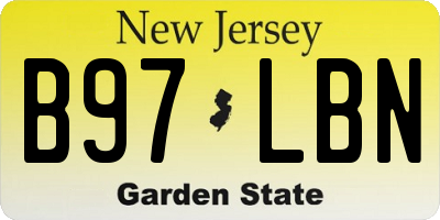 NJ license plate B97LBN
