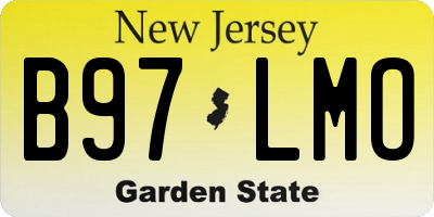 NJ license plate B97LMO
