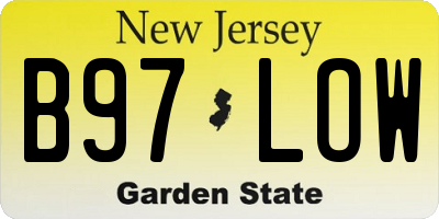 NJ license plate B97LOW