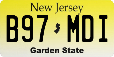 NJ license plate B97MDI