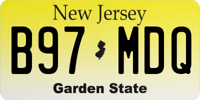 NJ license plate B97MDQ