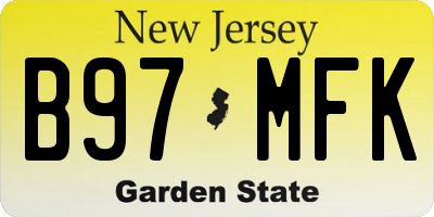 NJ license plate B97MFK