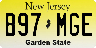 NJ license plate B97MGE