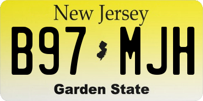 NJ license plate B97MJH