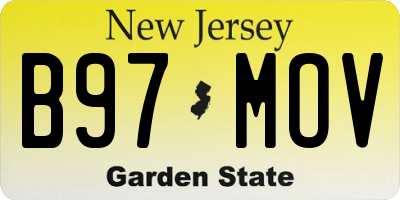 NJ license plate B97MOV