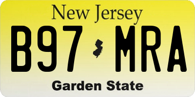 NJ license plate B97MRA