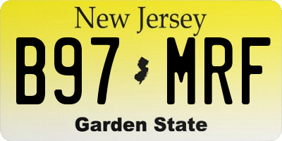 NJ license plate B97MRF