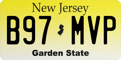 NJ license plate B97MVP