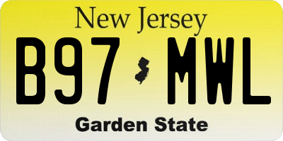 NJ license plate B97MWL