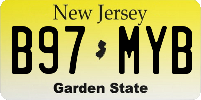 NJ license plate B97MYB