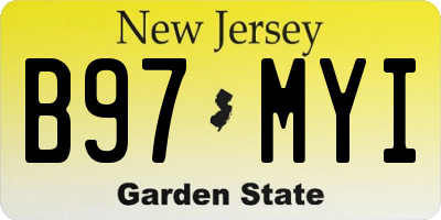 NJ license plate B97MYI