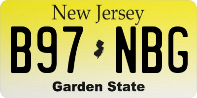 NJ license plate B97NBG