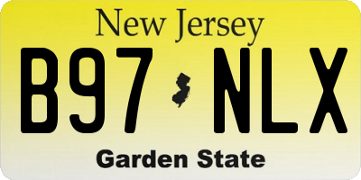 NJ license plate B97NLX