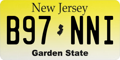 NJ license plate B97NNI