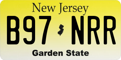 NJ license plate B97NRR