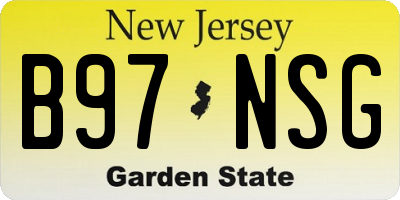 NJ license plate B97NSG