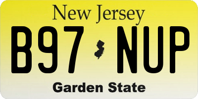 NJ license plate B97NUP