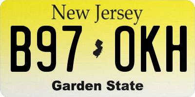 NJ license plate B97OKH