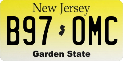 NJ license plate B97OMC