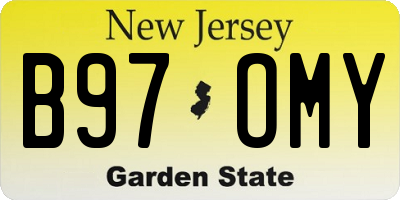 NJ license plate B97OMY