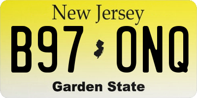 NJ license plate B97ONQ