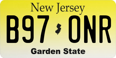 NJ license plate B97ONR