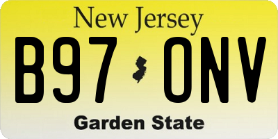 NJ license plate B97ONV