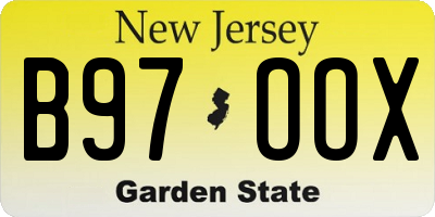 NJ license plate B97OOX
