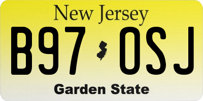 NJ license plate B97OSJ