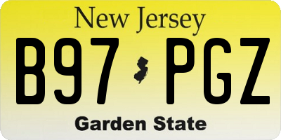 NJ license plate B97PGZ