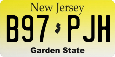 NJ license plate B97PJH