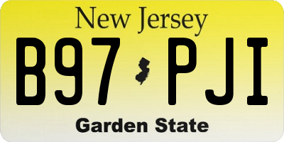 NJ license plate B97PJI