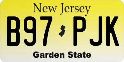 NJ license plate B97PJK