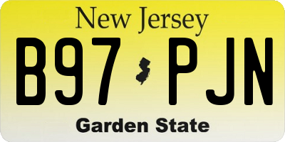 NJ license plate B97PJN